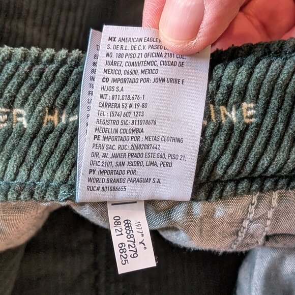 American Eagle Dark Green Corduroy Button-Front Skirt Size 0 Reg - Picture 13 of 13